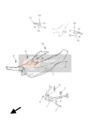 4CXF74411000, Poggiapiedi, Posteriore 2, Yamaha, 1